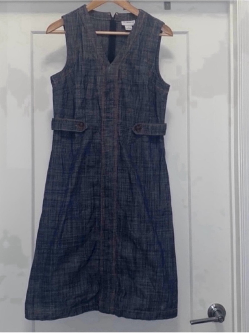 💙 Chambray LIZ CLAIBORNE Sleeveless Midi Dress - Size Small